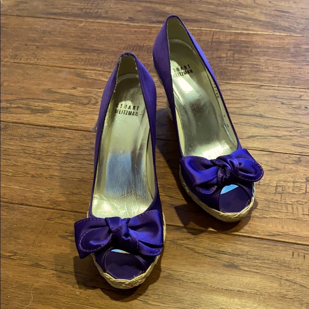 Dark lavender blue wedges